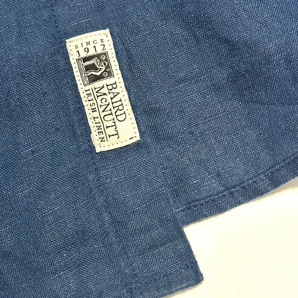 J Crew Baird McNutt Shirt Mens XL Blue Irish Linen Button Down Classic Woven